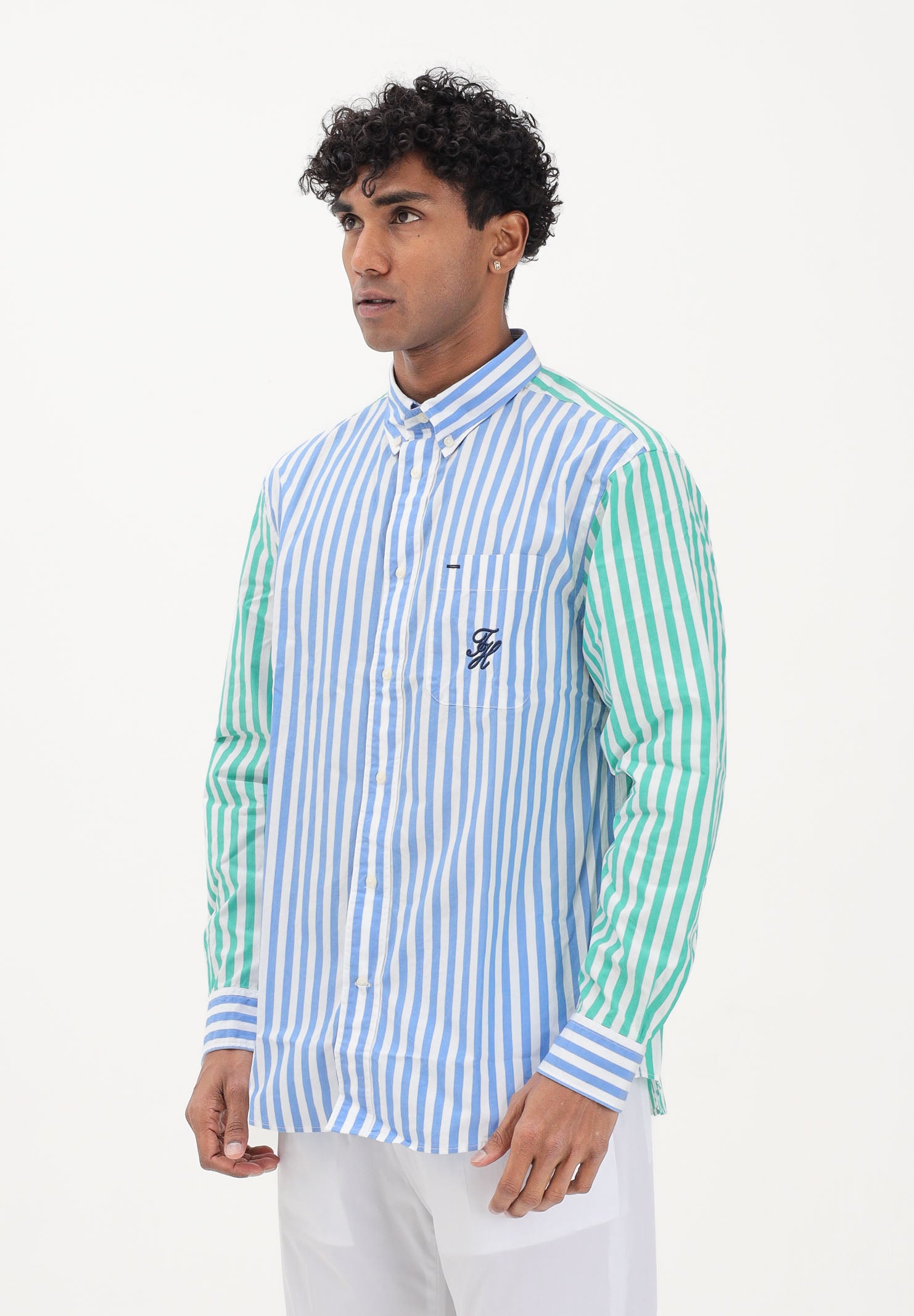 TOMMY HILFIGER Camicia a manica lunga multicolore da uomo con motivo a righe MW0MW42985 0A4 TOMMY HILFIGER 