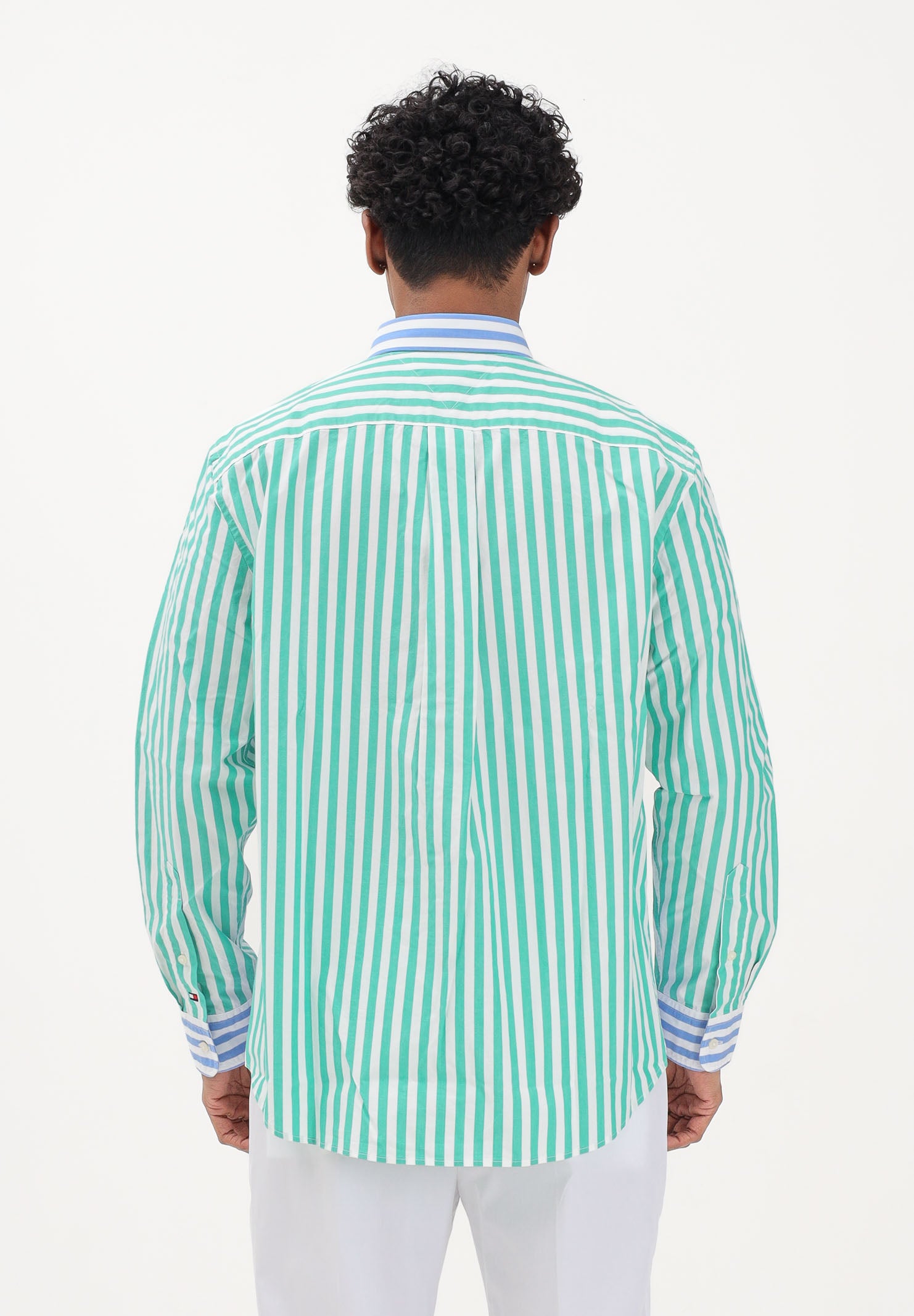 TOMMY HILFIGER Camicia a manica lunga multicolore da uomo con motivo a righe MW0MW42985 0A4 TOMMY HILFIGER 