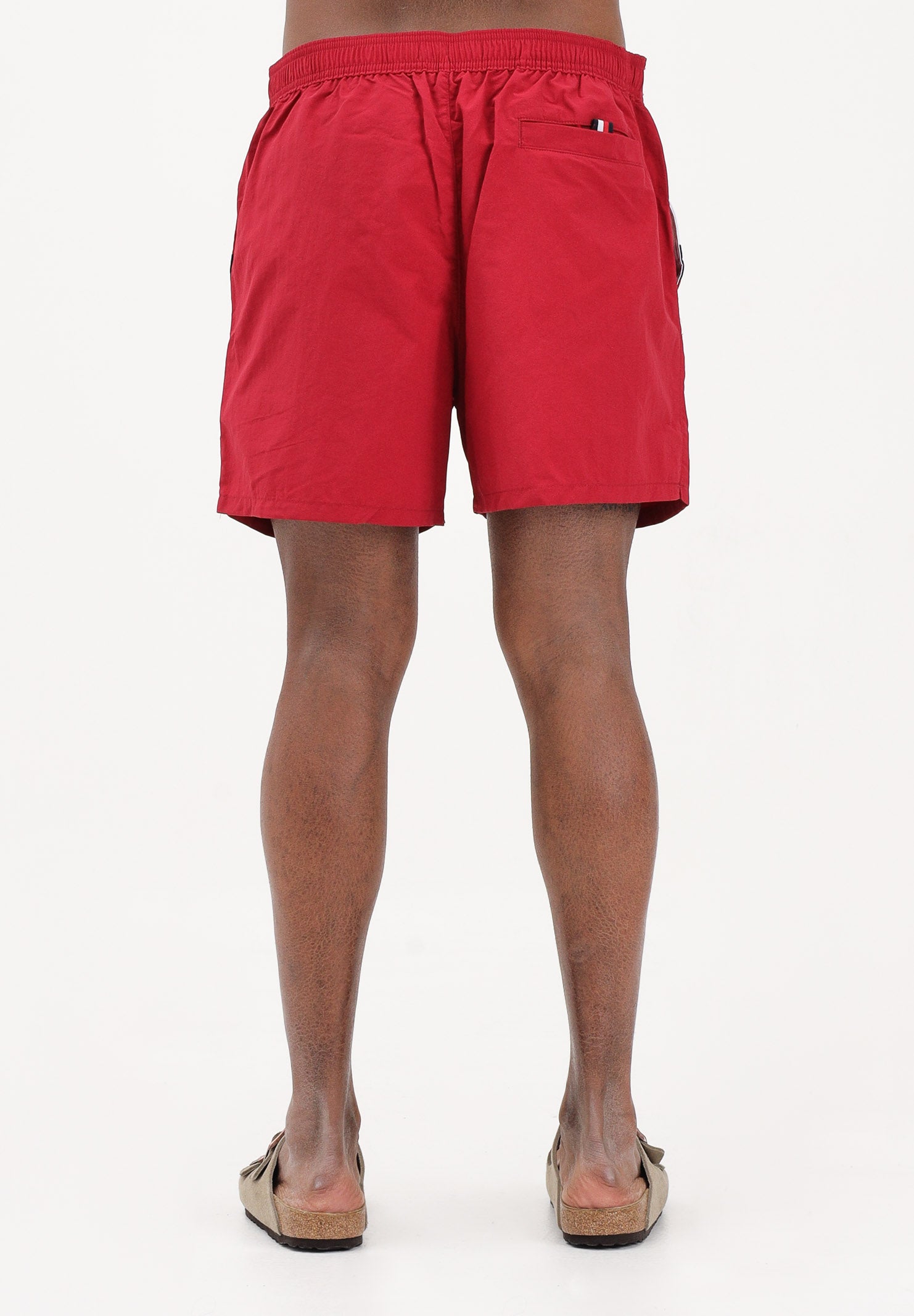 TOMMY HILFIGER Shorts mare rosso da uomo con bandiera Hilfiger UM0UM03474 XKC TOMMY HILFIGER 