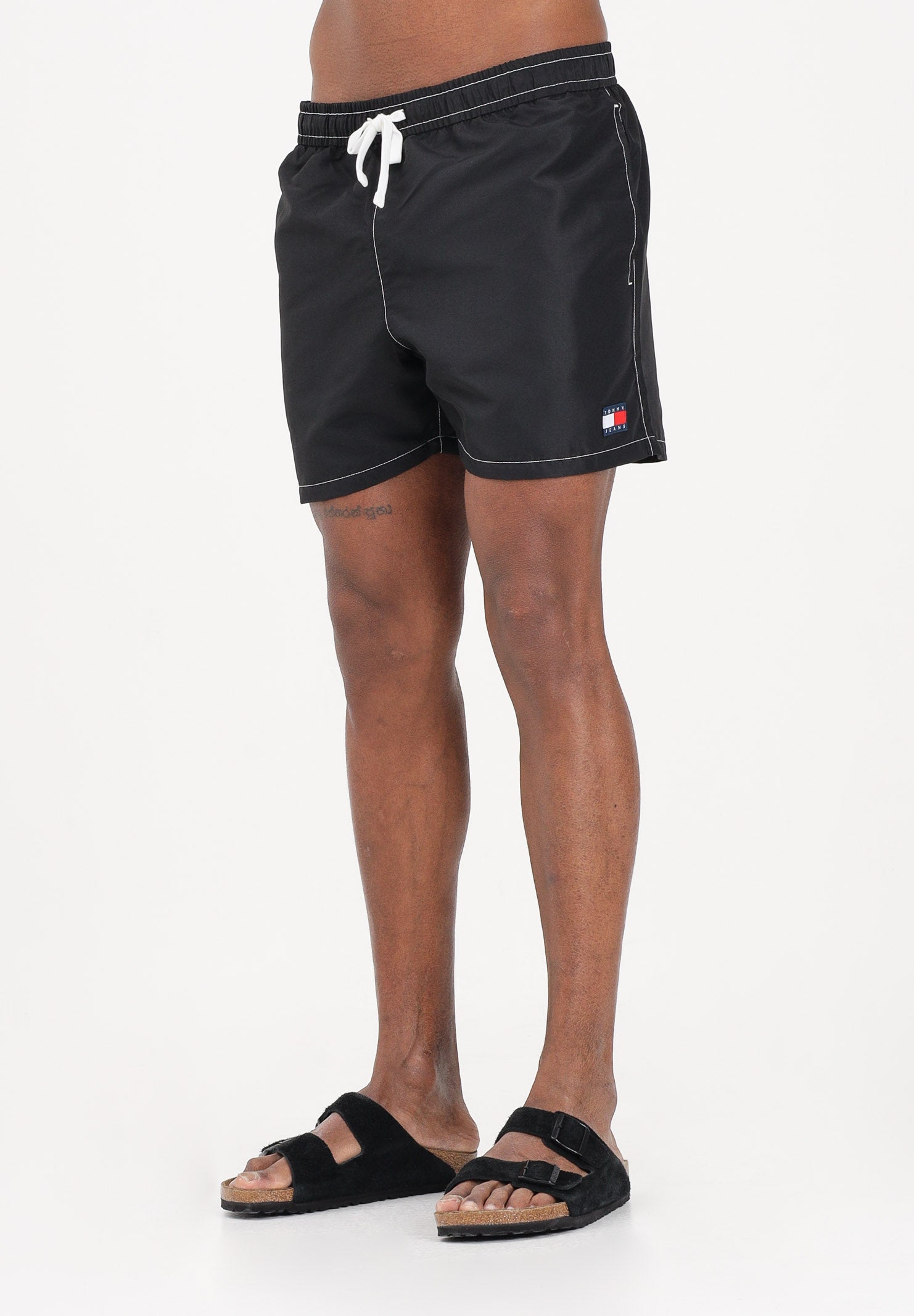 TOMMY HILFIGER Shorts mare nero da uomo con logo UM0UM03852 BDS TOMMY HILFIGER 