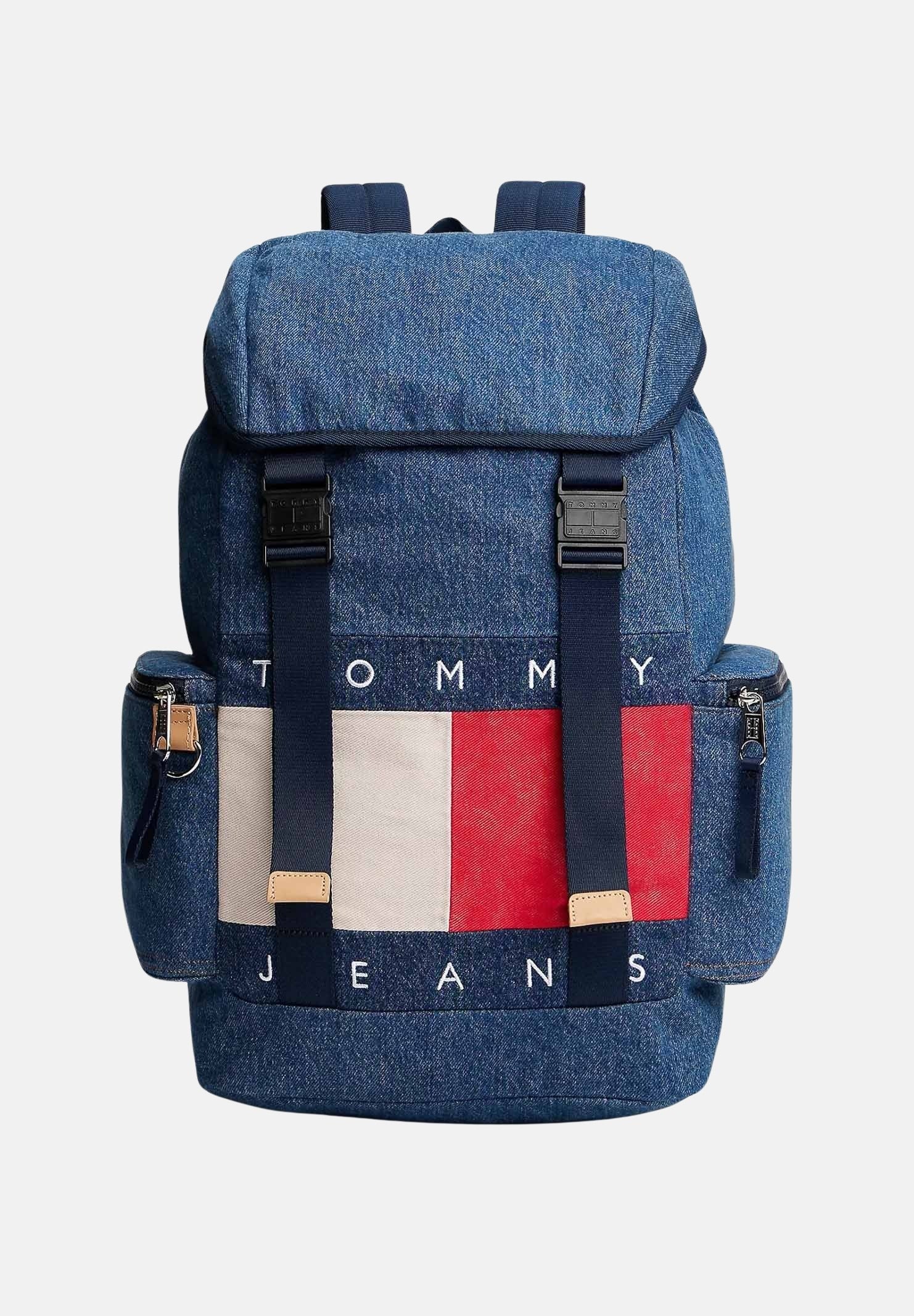TOMMY JEANS Zaino Archive in denim blu per uomo e donna con logo AM0AM13812 1AF TOMMY JEANS 