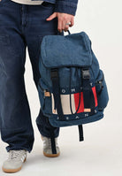 TOMMY JEANS Zaino Archive in denim blu per uomo e donna con logo AM0AM13812 1AF TOMMY JEANS 