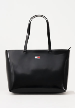 TOMMY JEANS Shopper nera da donna con logo AW0AW18069 BDS TOMMY JEANS 