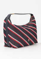 TOMMY HILFIGER Borsa hobo iconica in maglia blu rossa e bianca da donna AW0AW18166 0GY TOMMY HILFIGER 