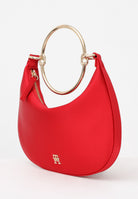 TOMMY HILFIGER Borsa hobo in raso rosso da donna AW0AW18236 XLG TOMMY HILFIGER 