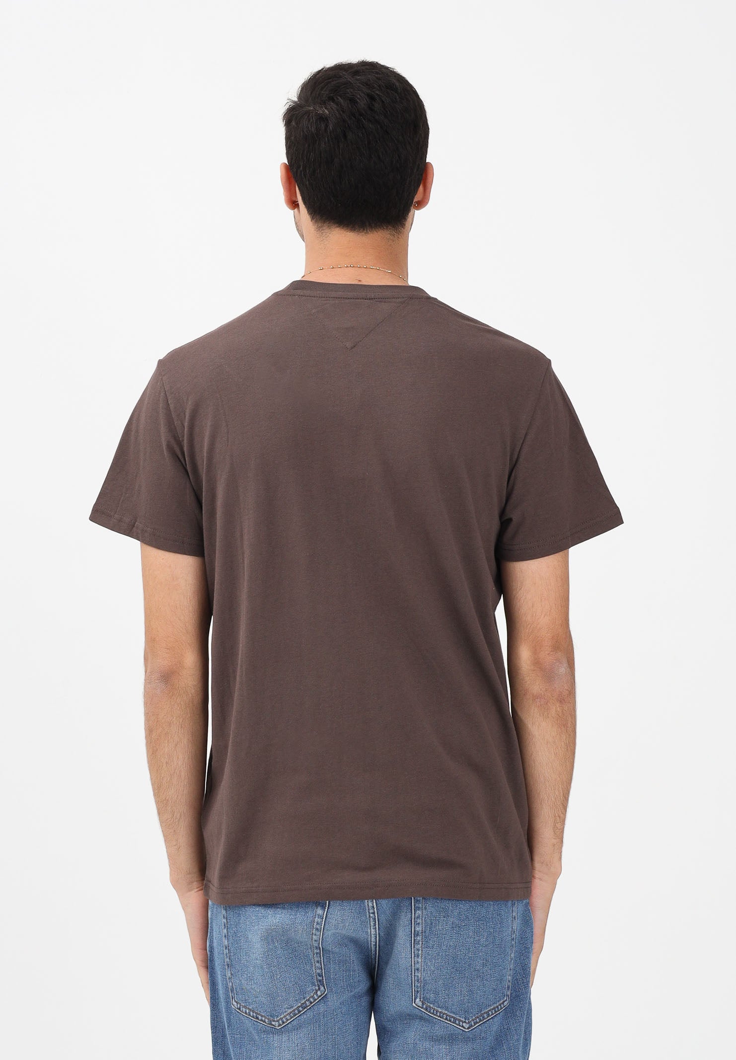 TOMMY JEANS T-shirt a manica corta marrone da uomo con logo DM0DM21780 GW1 TOMMY JEANS 