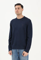 TOMMY JEANS Maglioncino girocollo blu da uomo con logo DM0DM21787 C1G TOMMY JEANS 