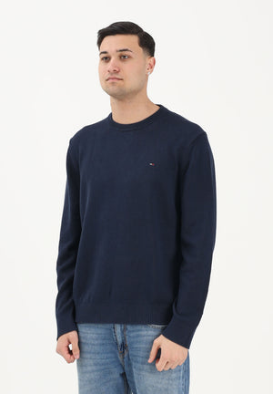 TOMMY JEANS Maglioncino girocollo blu da uomo con logo DM0DM21787 C1G TOMMY JEANS 