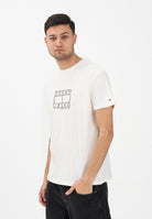 TOMMY JEANS T-shirt a manica corta panna da uomo con logo a timbro DM0DM22317 YBH TOMMY JEANS 