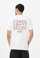 TOMMY JEANS T-shirt a manica corta Signature bianca da uomo DM0DM22319 YBL TOMMY JEANS 