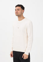 TOMMY JEANS Maglioncino girocollo panna da uomo con logo DM0DM22352 YBH TOMMY JEANS 