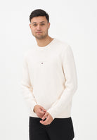 TOMMY JEANS Maglioncino girocollo panna da uomo con logo DM0DM22352 YBH TOMMY JEANS 