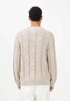 TOMMY JEANS Maglioncino girocollo beige da uomo con lavorazione intrecciata DM0DM22355 ABY TOMMY JEANS 