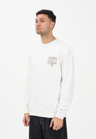 TOMMY JEANS Felpa girocollo bianca da uomo con stampa DM0DM22366 YBL TOMMY JEANS 