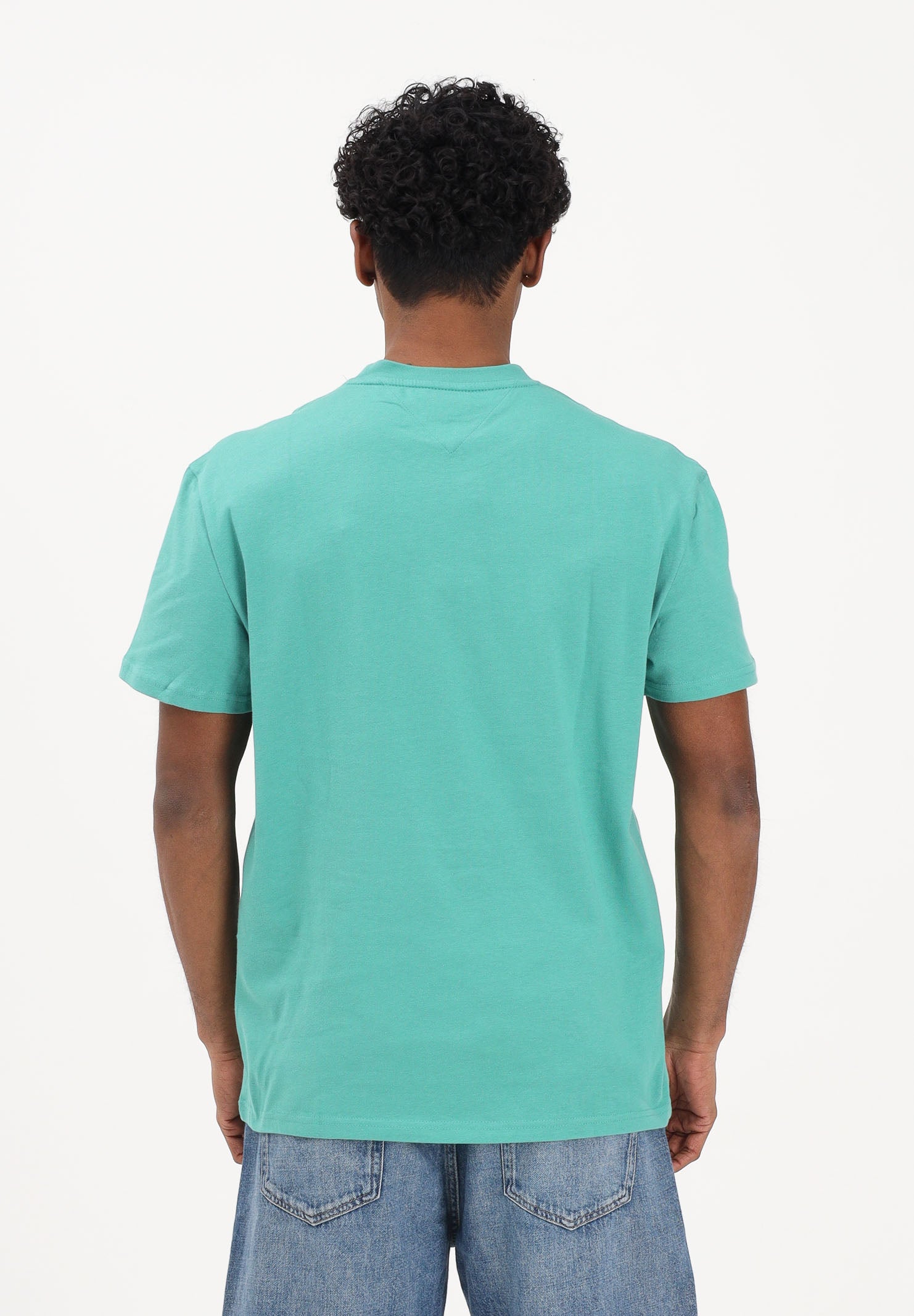 TOMMY JEANS T-shirt a manica corta Flag Badge verde da uomo DM0DM22645 L5Y TOMMY JEANS 