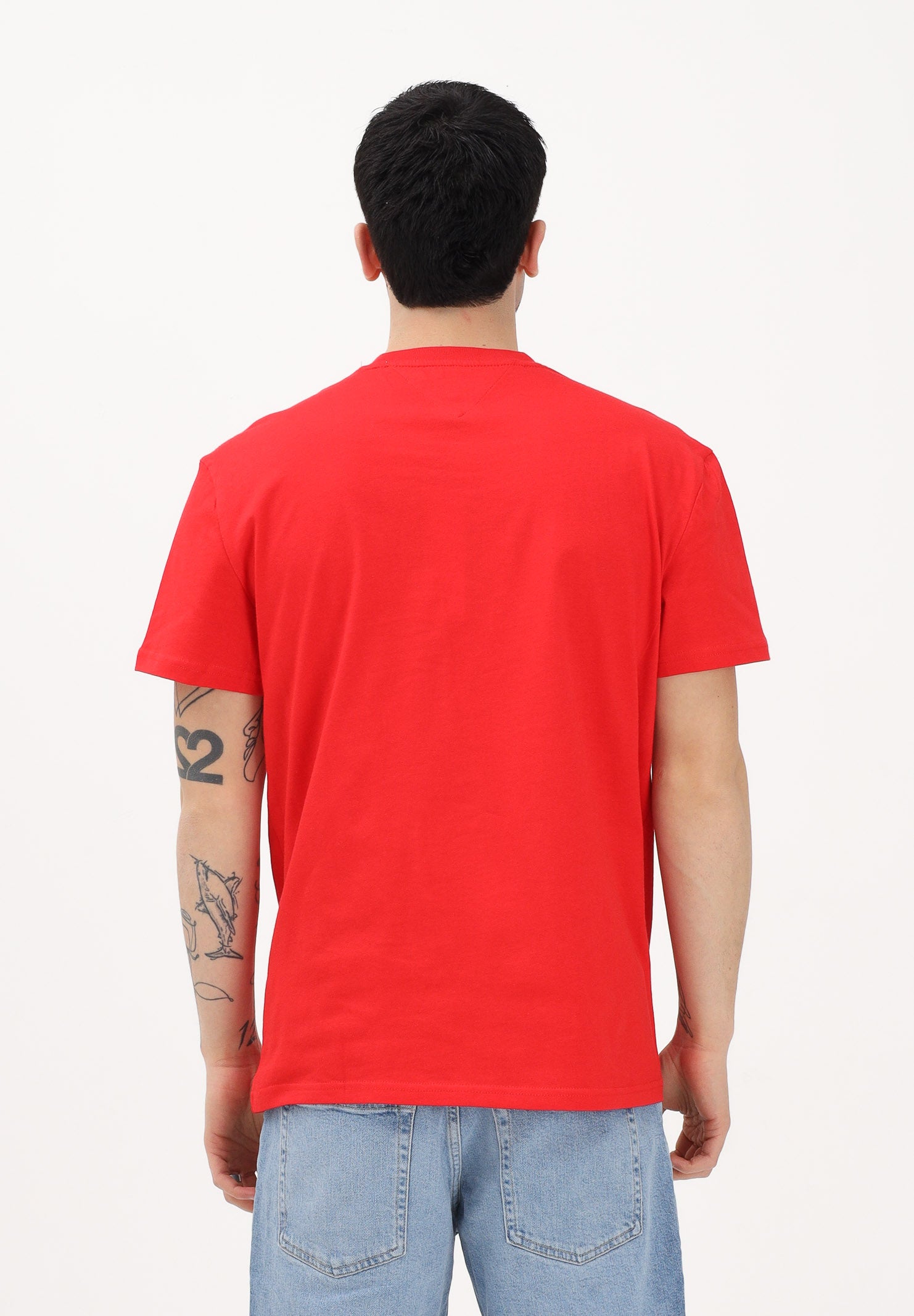 TOMMY JEANS T-shirt a manica corta Flag Badge rossa da uomo DM0DM22645 XL8 TOMMY JEANS 