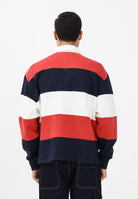 TOMMY JEANS Felpa stile polo da uomo con motivo a righe nei toni del rosso, panna e blu DM0DM22727 0A4 TOMMY JEANS 