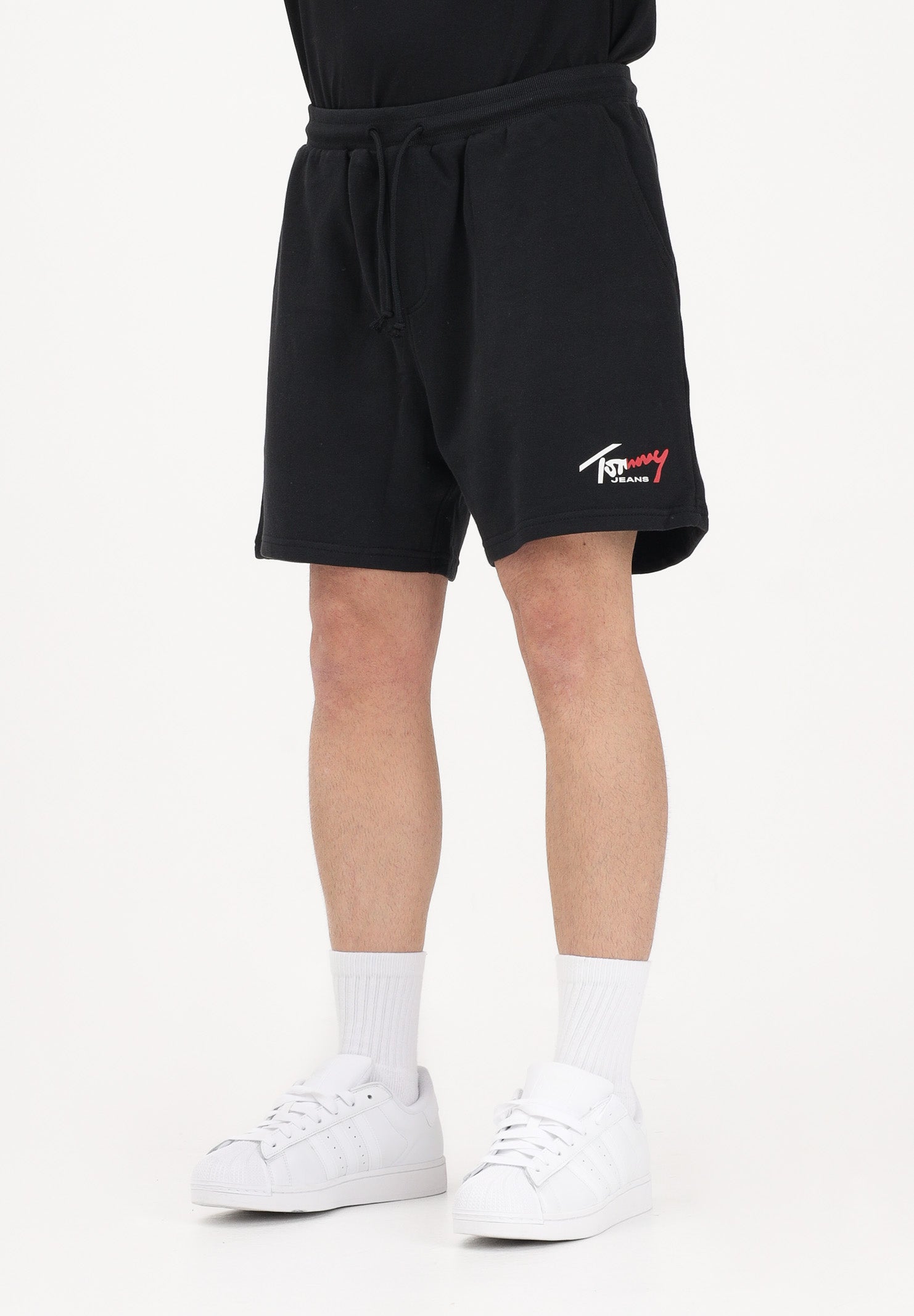 TOMMY JEANS Shorts sportivo nero da uomo con logo DM0DM23017 BDS TOMMY JEANS 
