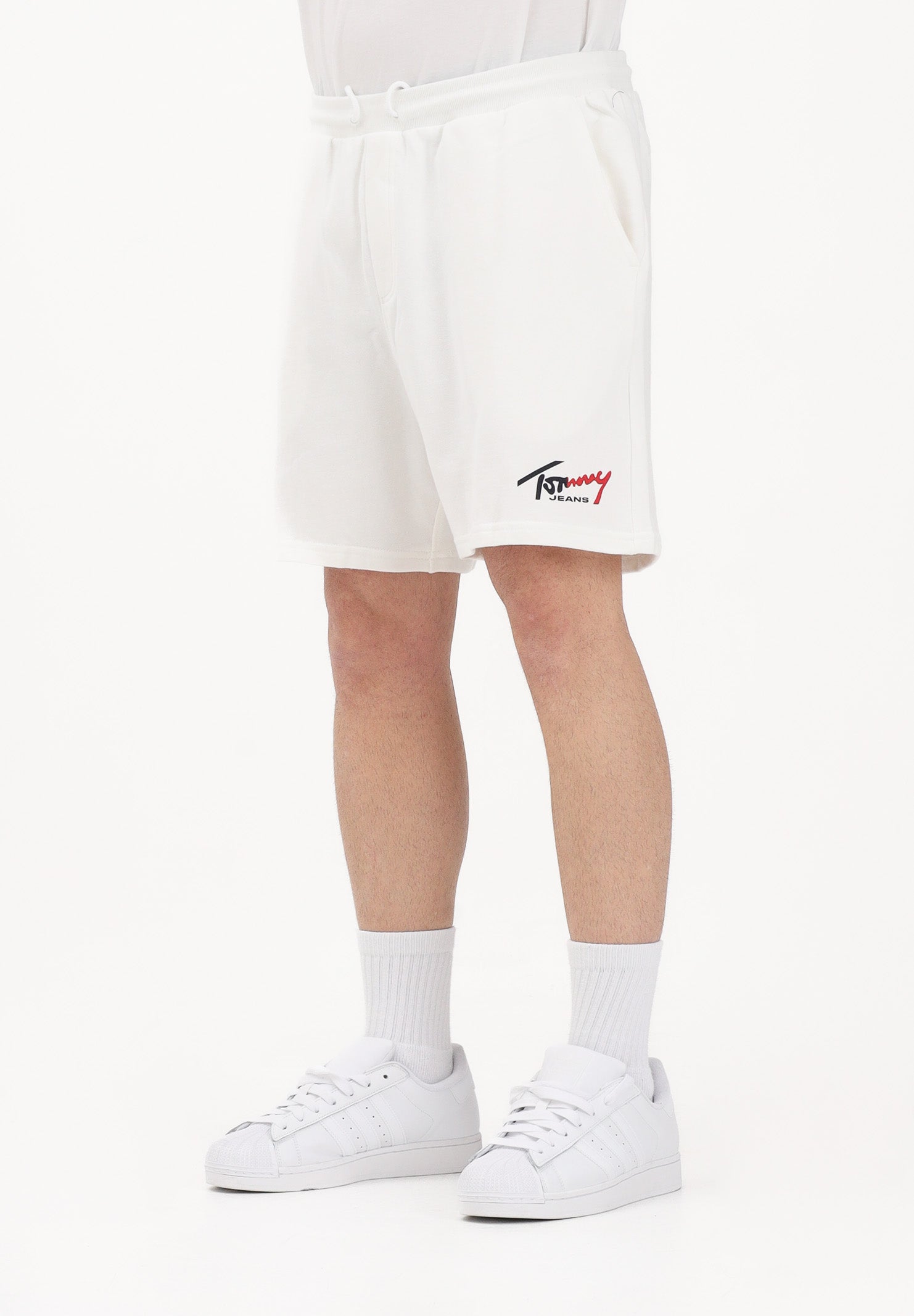TOMMY JEANS Shorts sportivo bianco da uomo con logo DM0DM23017 YBL TOMMY JEANS 