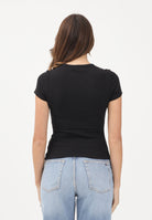 TOMMY JEANS T-shirt a manica corta nera da donna con patch logo DW0DW17881 BDS TOMMY JEANS 