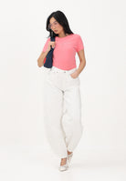 TOMMY JEANS T-shirt a manica corta rosa da donna con logo DW0DW18398 TIE TOMMY JEANS 