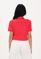 TOMMY JEANS Polo a manica corta rosso fragola da donna dal taglio cropped DW0DW21363 XK3 TOMMY JEANS 