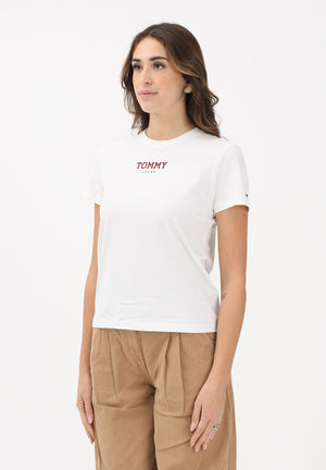 TOMMY JEANS T-shirt a manica corta bianca da donna con logo DW0DW21842 YBL TOMMY JEANS 