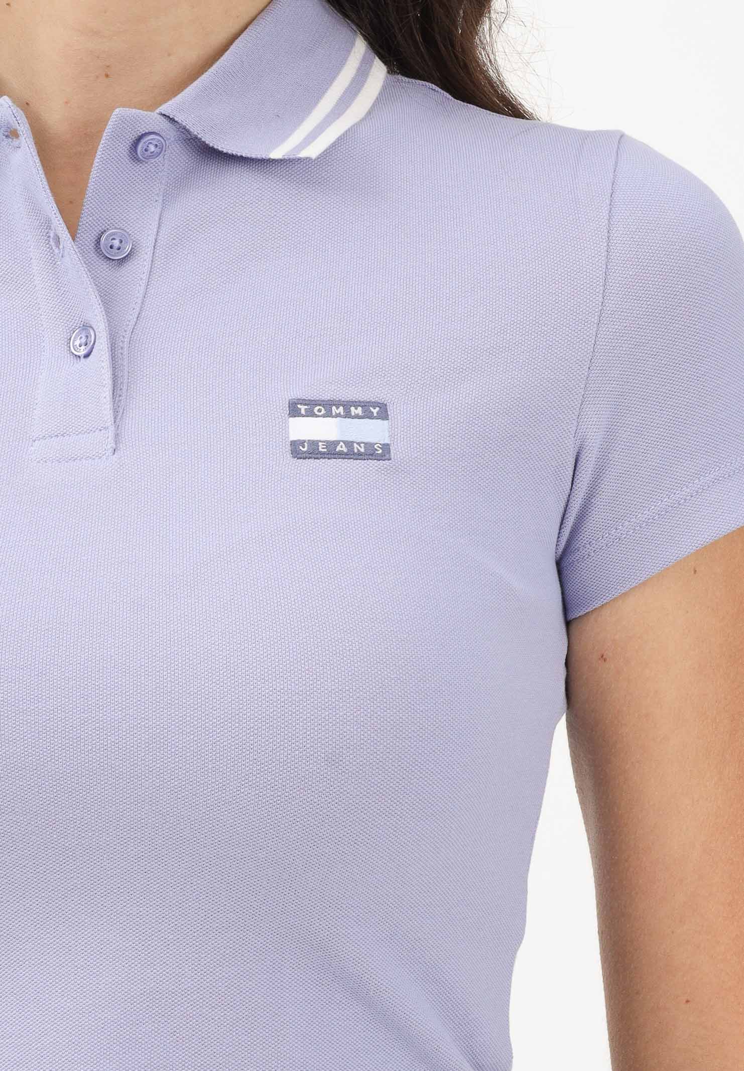 TOMMY JEANS Polo a manica corta lilla da donna con logo DW0DW21932 C5U TOMMY JEANS 