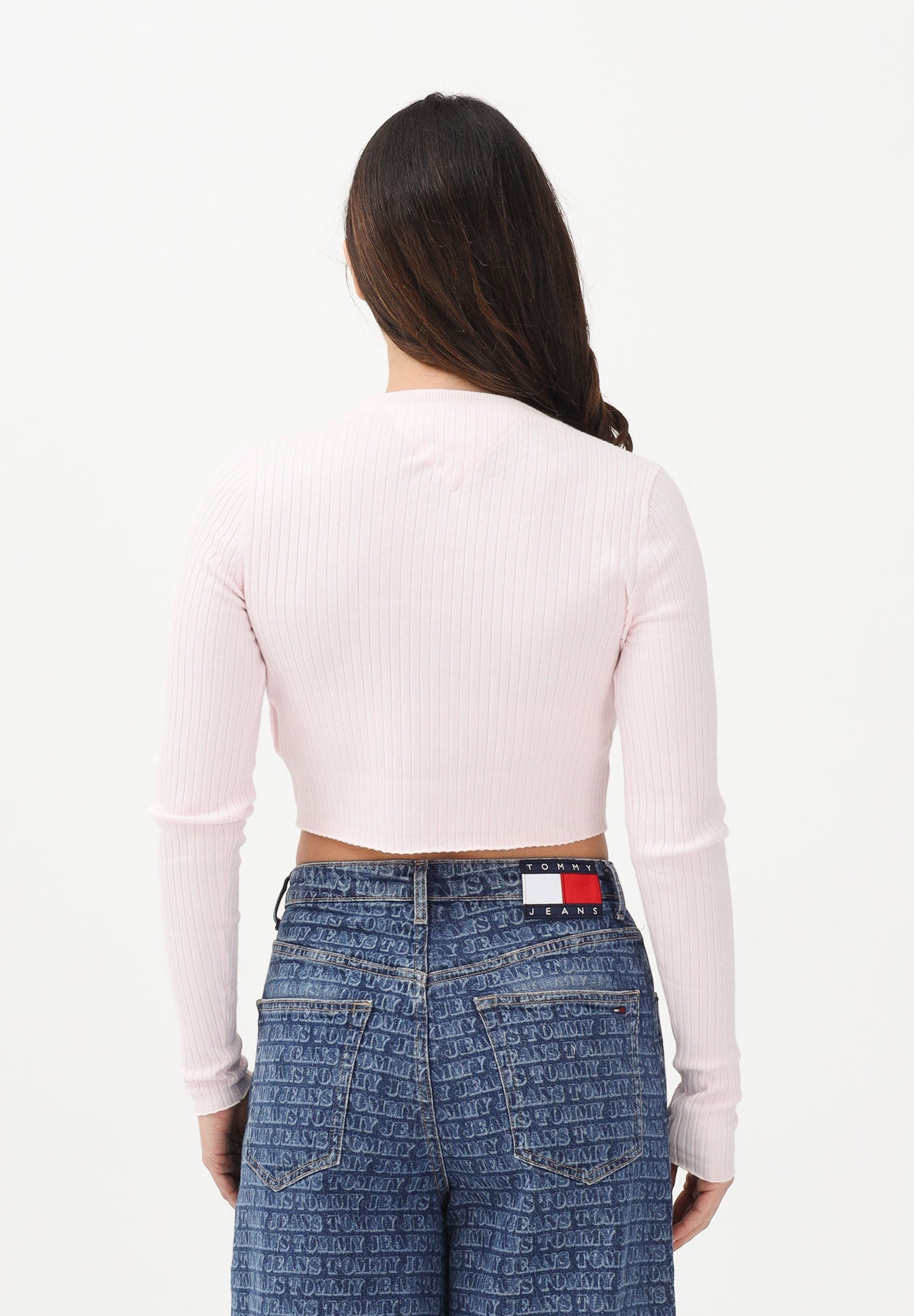TOMMY JEANS Cardigan rosa da donna con logo DW0DW22023 TOG TOMMY JEANS 