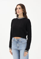 TOMMY JEANS Maglioncino girocollo nero da donna con logo all-over DW0DW22025 BDS TOMMY JEANS 