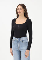 TOMMY JEANS Body a manica lunga nero da donna con logo DW0DW22533 BDS TOMMY JEANS 