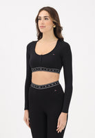 TOMMY JEANS Top a manica lunga nera da donna con fascia logata DW0DW22538 BDS TOMMY JEANS 