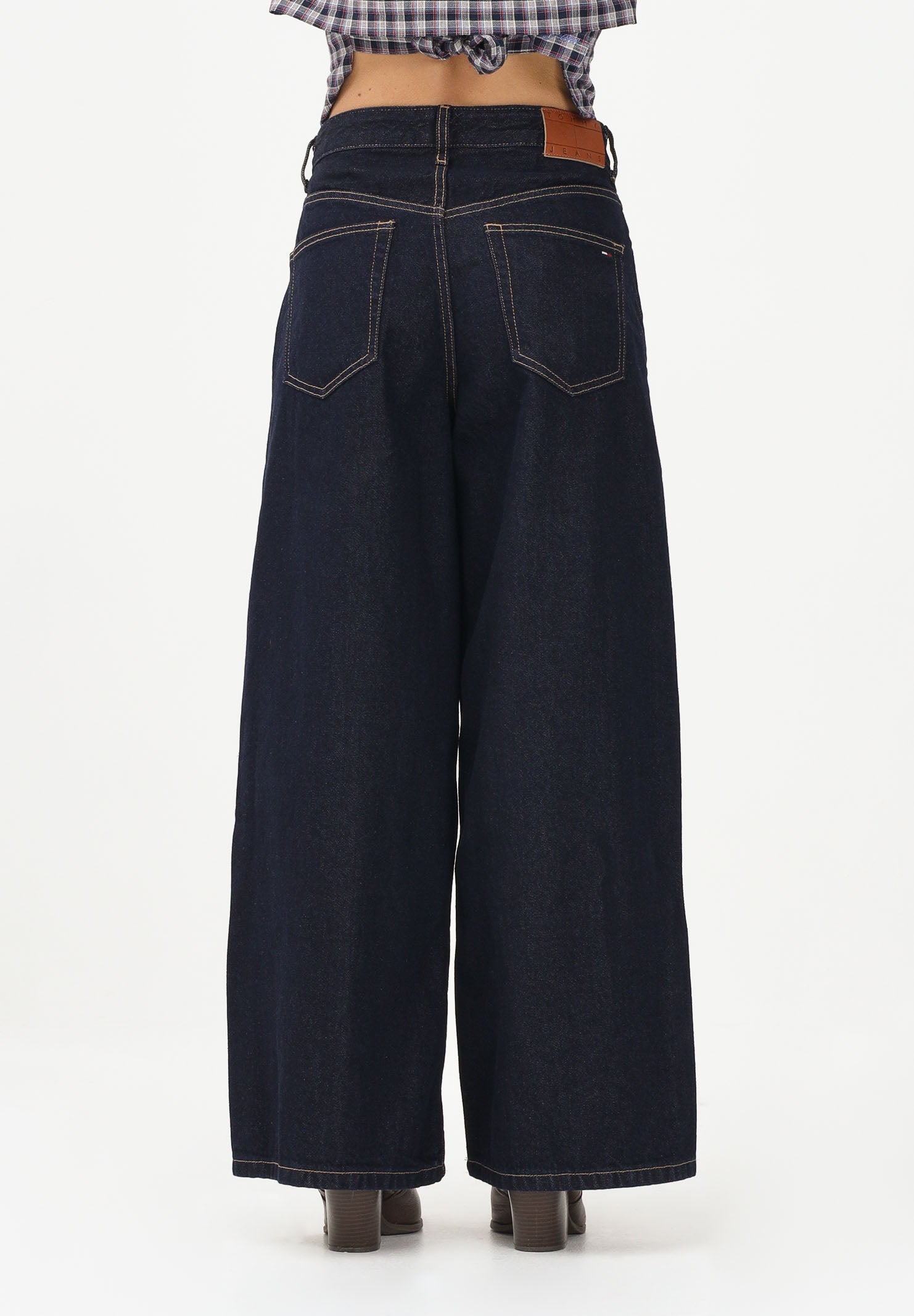 TOMMY JEANS Jeans in denim scuro da donna dal taglio wide leg DW0DW22550 1BK TOMMY JEANS 