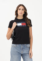 TOMMY JEANS T-shirt a manica corta nera da donna con logo DW0DW22562 BDS TOMMY JEANS 