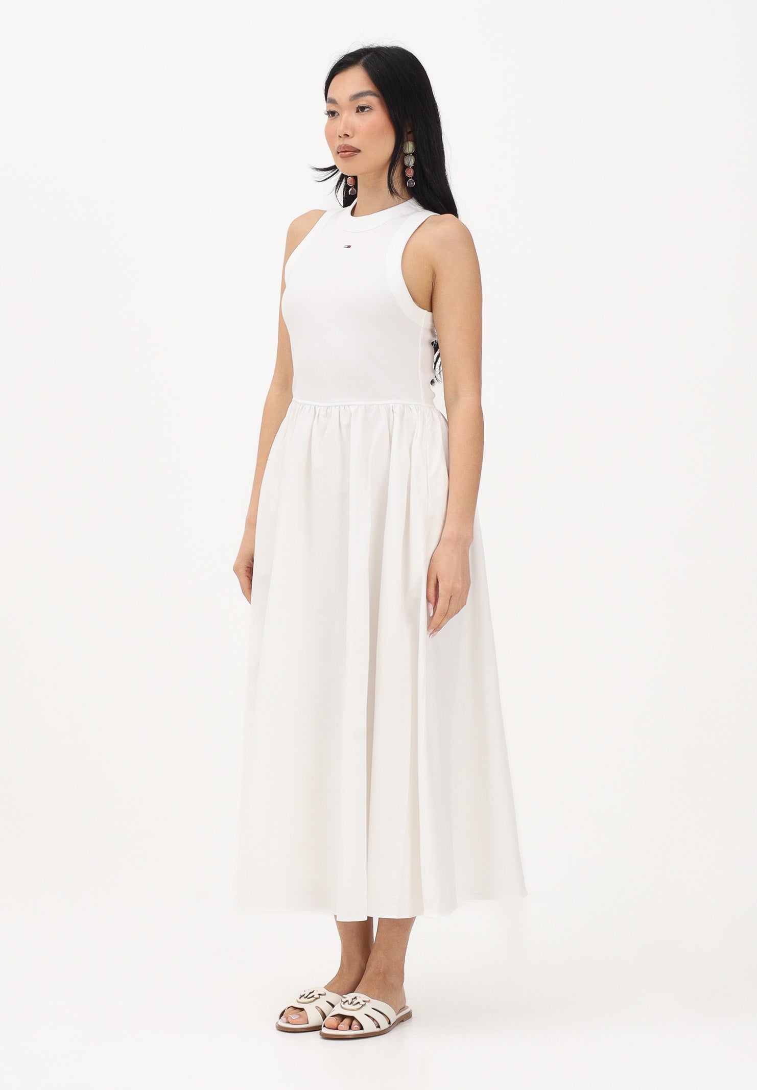 TOMMY JEANS Abito midi bianco da donna DW0DW22593 YBL TOMMY JEANS 