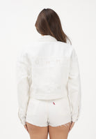 TOMMY JEANS Giubbotto in denim bianco da donna con logo sul retro DW0DW21979 1D0 TOMMY JEANS 