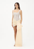 TPN Abito corto burro da donna con corpetto floreale e gonna drappeggiata ALTON112S6 H1 TPN 