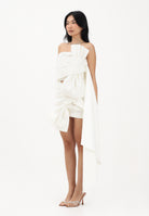 TPN Top bianco da donna con fiocco scultoreo AYR122S6 D7 TPN 