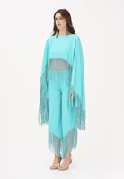 TPN Blusa turchese da donna con frange BEND232S6 9L TPN 