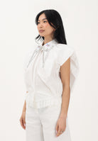 TPN Camicia smanicata bianca da donna con colletto gioiello TABER252S6 D7 TPN 