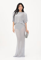 TWENTY FOURHAITCH Gonna lunga grigia da donna con micro strass A0089ARG62P AR TWENTY FOURHAITCH 