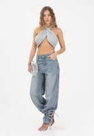 TWENTY FOURHAITCH Jeans in denim medio da donna con strass A0107DEN62P DE TWENTY FOURHAITCH 