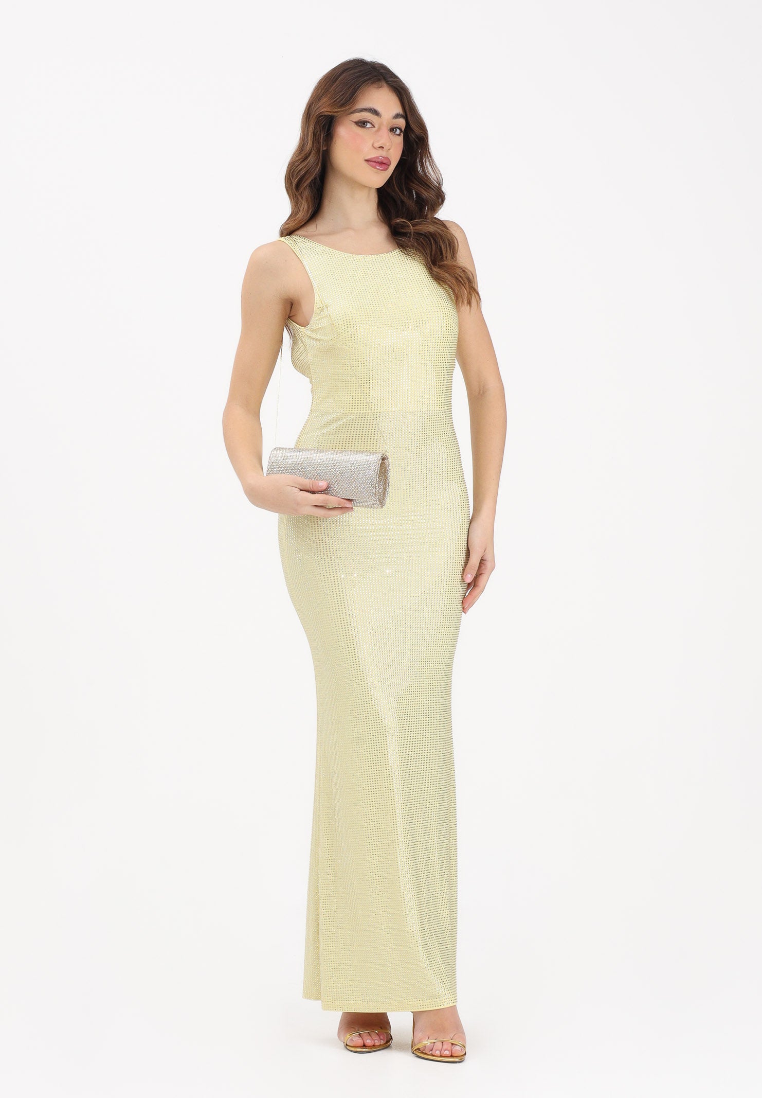 TWENTY FOURHAITCH Abito lungo Helios giallo da donna A526GIA62P GI TWENTY FOURHAITCH 