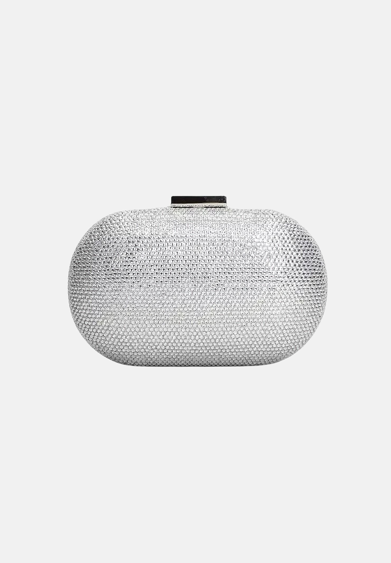 TWENTY FOURHAITCH Pochette argento da donna rivestita da micro strass BAG0004462P AR TWENTY FOURHAITCH 