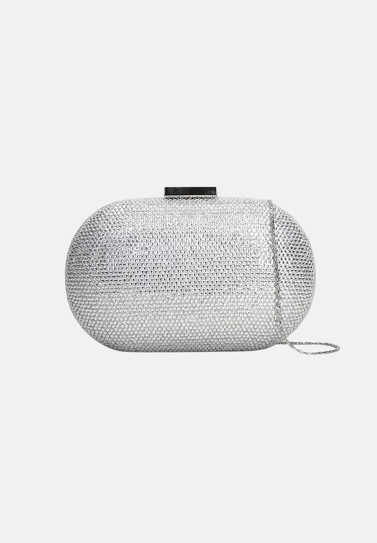 TWENTY FOURHAITCH Pochette argento da donna rivestita da micro strass BAG0004462P AR TWENTY FOURHAITCH 