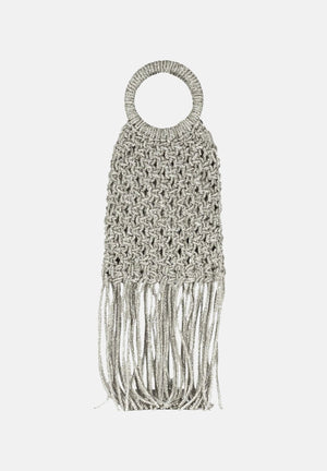 TWENTY FOURHAITCH Borsa a mano argento da donna realizzata con una lavorazione intrecciata in micro strass BAG0004562P ARG TWENTY FOURHAITCH 