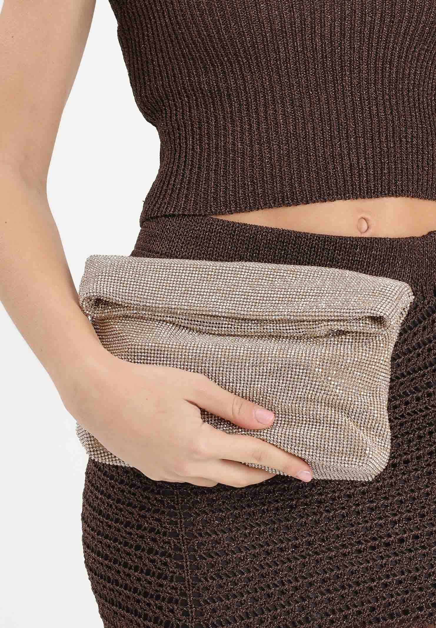 TWENTY FOURHAITCH Pochette oro da donna con micro strass BAG0005362P OR TWENTY FOURHAITCH 