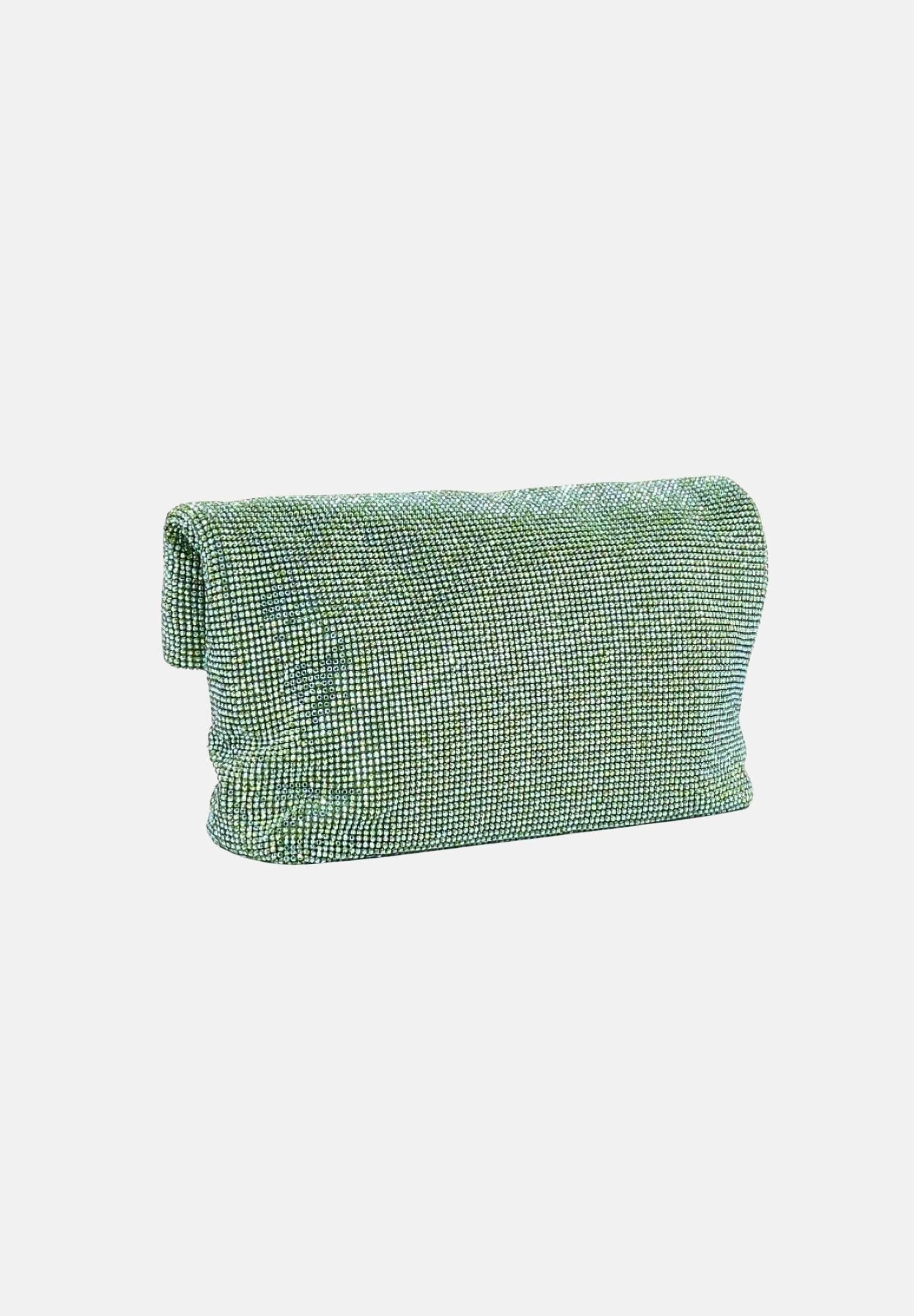 TWENTY FOURHAITCH Pochette verde da donna interamente rivestita da micro strass BAG0005362P VER TWENTY FOURHAITCH 