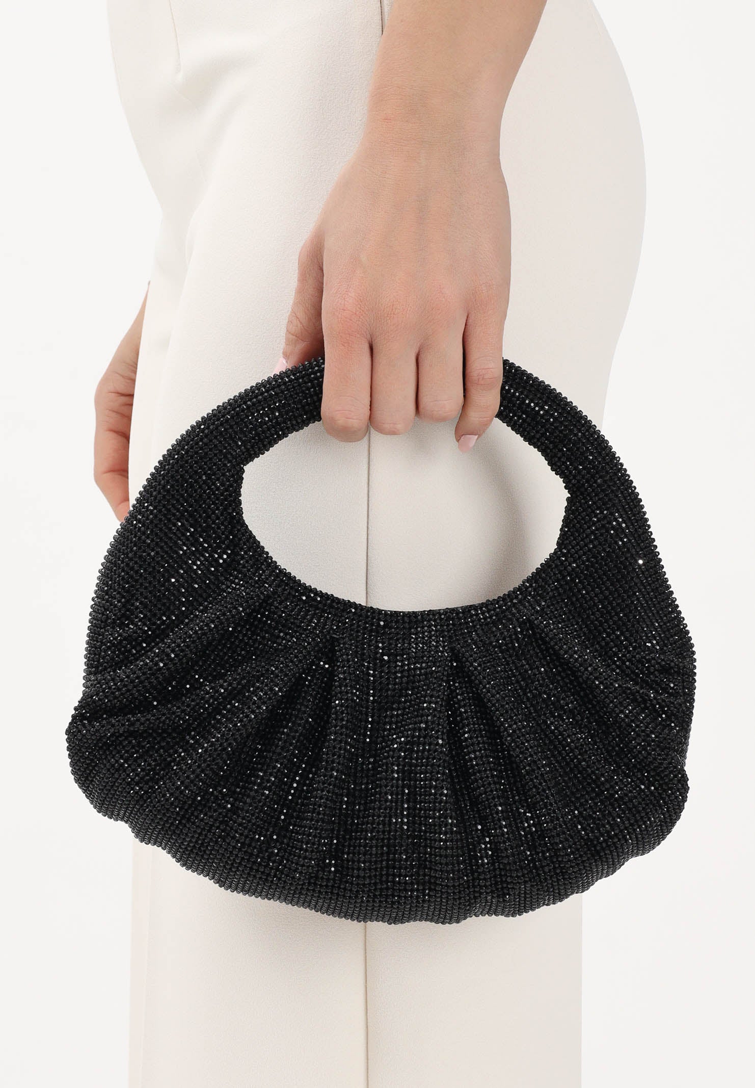 TWENTY FOURHAITCH Borsa a mano nera da donna con strass LB1006262P NE TWENTY FOURHAITCH 