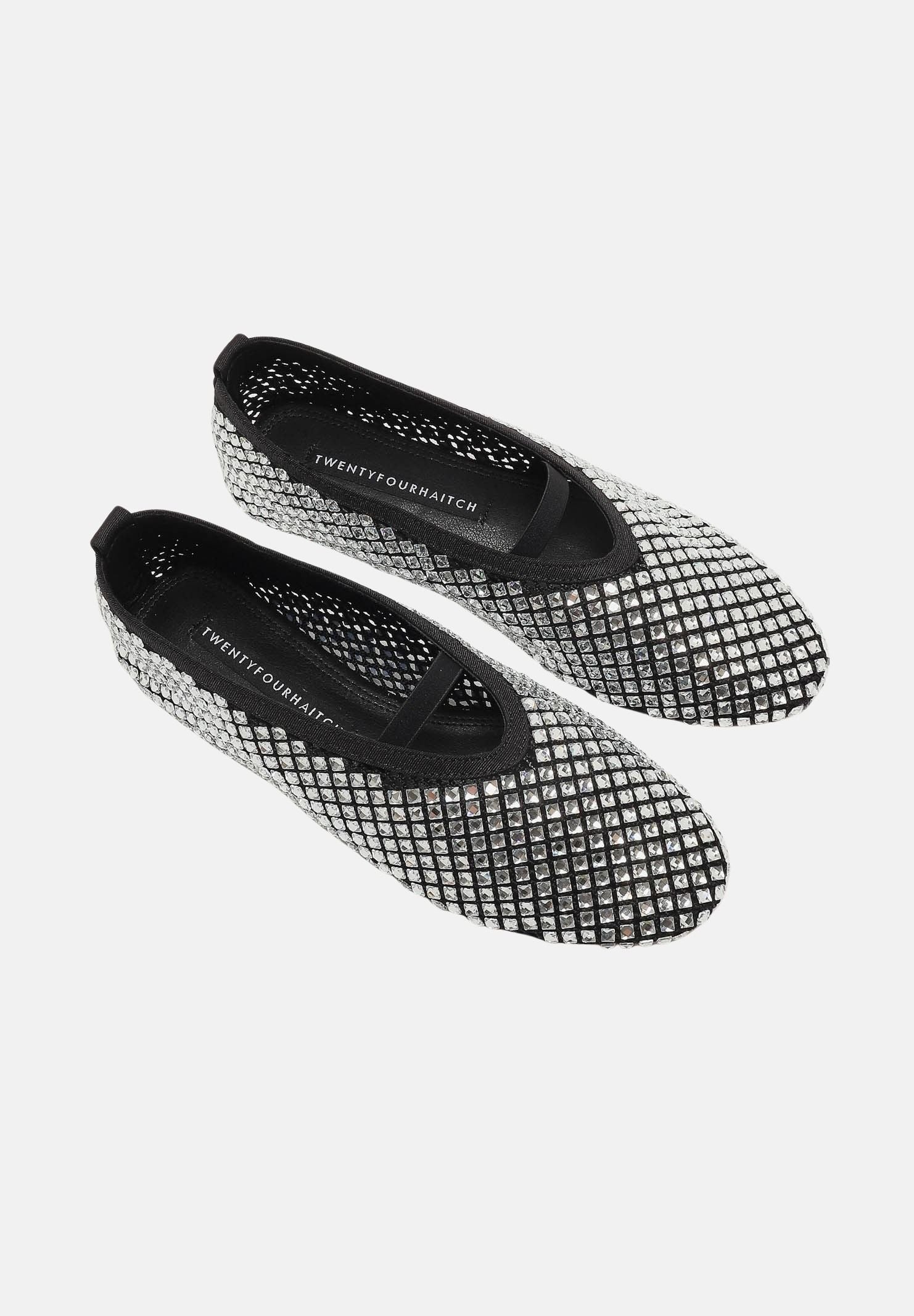 TWENTY FOURHAITCH Ballerine BOUNTY nere e argento da donna S0114NER NER TWENTY FOURHAITCH 